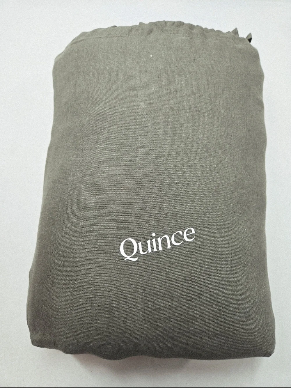 QUINCE European Linen Double Flange Duvet Cover Set Full/Queen Dusty Olive 0546